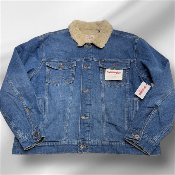 Wrangler Other - WRANGLER Men’s Large Fleece Lined Jean Jacket